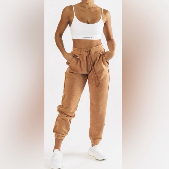 Alphalete Essential Oversized Joggers | Color: Earth Dye Brown Mineral Wash |NEW - Picture 11 of 12